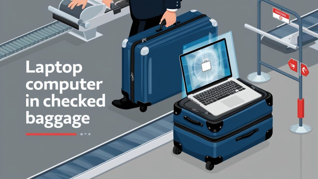 laptop computer in checked baggage
