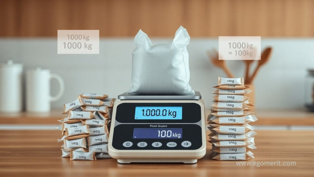 how many g in 1kg