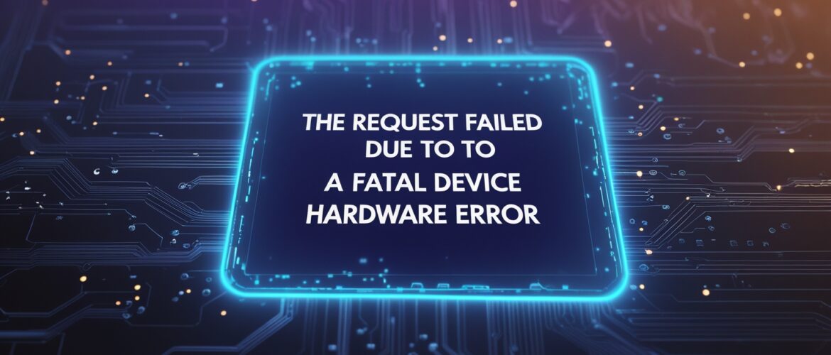 The Request Failed Due to a Fatal Device Hardware Error