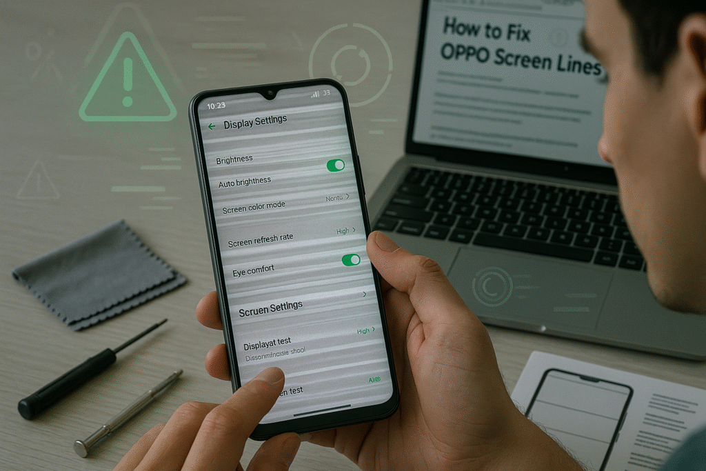 horizontal lines on oppo phone screen